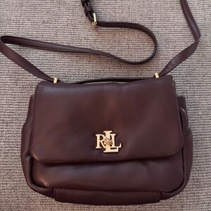 Lauren Ralph Lauren Brown Leather Crossbody Purse